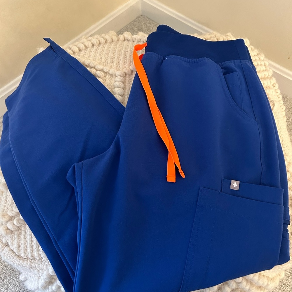 Figs Blue Technical Straight Leg Scrub Pants